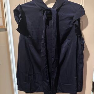 Elegant Navy Sleeveless Blouse